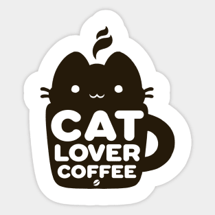 Cat, Coffee, love Sticker